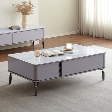 MUNA家居   Y39-130型4.3尺二抽二門玻璃大茶几/抽屜緩衝滑軌   130X70X43cm