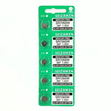 【SII精工】SR726SW鈕扣型397氧化銀 電池 5顆排裝(1.55V無汞)