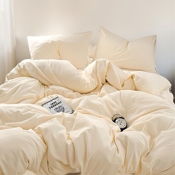 柔軟微皺水洗棉床包 僅床包  奶油泡泡  雙人加大 180 x 200cm