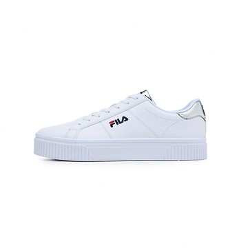 FILA PANACHE 女厚底餅乾小白鞋-銀月光 5-C603Z-109