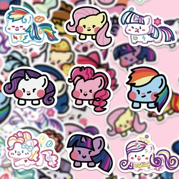 【✨臺灣齣貨✨】160張卡通ins風 抽象小馬寶莉 貼紙 蘋果嘉兒 碧琪Q版 高顔值 diy粘貼畵 動漫週邊卡通可愛貼紙