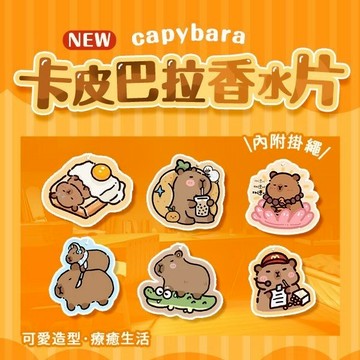 卡通香水片1入｜正反雙面圖案 內附掛繩 可掛於車內 臥室 浴室 衣櫥 DS023659