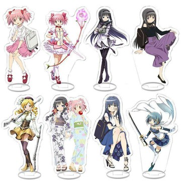 限時優惠'💕️魔法少女小圓立牌 全系列周邊 限定特典 魔法少女小圓動漫壓克力立牌 桌面擺件 鹿目圓曉美焰巴麻美丘比擺件