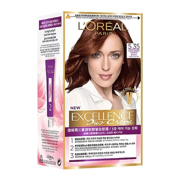 L'OREAL PARiS 巴黎萊雅 台灣公司貨 優媚霜三重護髮雙管染髮霜  5.35 淺暖栗棕  1組