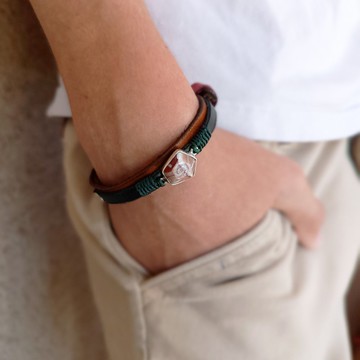 Picture Jasper 螺旋皮革手鍊 - 大地雕琢的意涵，獨一無二