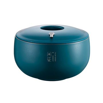 日式316不鏽鋼雙層保溫隔熱碗 + 蓋  藍色  1組