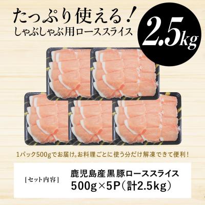 ふるさと納税 南さつま市 鹿児島産黒豚ロースしゃぶしゃぶ用 計2.5kg(500g×5P)