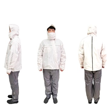 東伸 DongShen 8-3 北極星光斜開兩件式雨衣 白色 斜開設計 隱藏式口袋 背包空間 反光條 內裡網 防水 雨衣