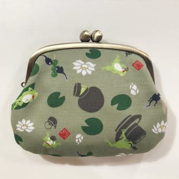 【和夢兔】京都宇治親子型口金包-青蛙(綠)