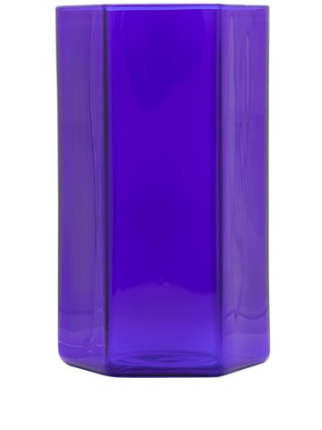 Maison Balzac - Coucou hexagonal vase (20cm) - women - glass - One Size - Blue