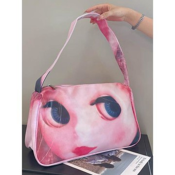 韓系設計師品牌時尚潮流腋下包大女包眼娃娃印花單肩手提包