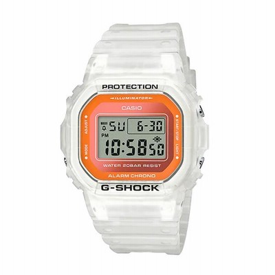 CASIO G-SHOCK デジタル腕時計 ホワイト/オレンジ/ブルー G-SHOCK Gショック ジーショック Color Skeleton シリーズ