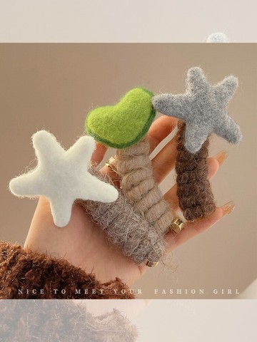 毛氈電話線發圈扎高馬尾頭繩泡泡辮編發神器扎頭發繩女高彈力發飾