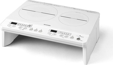 (免運) 日本  IRIS OHYAMA IHK-W12S 雙口 IH 電磁爐 1400W 6段火力 腳架 架高 白色 桌上型 免施工 架高 禮物 日本必買代購