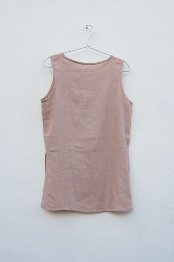 川流長版背心 | 純苧麻 櫻