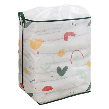 iSFun 大容量防水防潮衣物整理袋棉被收納包袋50x40x68cm 防塵透氣方便手提  幾何植物  1個