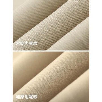UBV混紡紗商務西褲男士2025秋冬休閑免燙毛呢加絨保暖小直筒褲男
