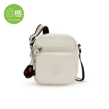 淺米色多袋小巧斜背包-RON