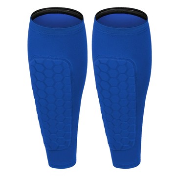 A-ZEAL 高彈力加壓防撞護腿 高彈力吸濕透氣蜂巢防撞塊防滑膠條 SP6008  XL  1組  藍色