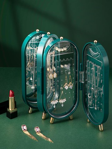 首飾展示架首飾收納盒耳環耳釘耳飾項鏈手飾品盒子家用小精致高檔輕奢展示架 雙11全館免運