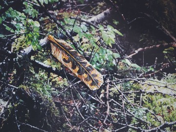 木刻手繪墜飾 - 羽毛