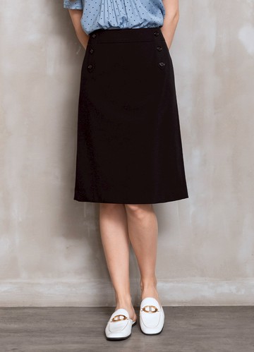 知性都會輕彈斜紋直筒裙