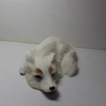 仿真趴白狐仙 高5cm正面寬11cm側面寬17cm