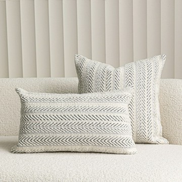 『百貨屋二號』現代簡約侘寂風米白色羊毛混紡靠墊抱枕套輕奢樣板間沙發靠枕民宿