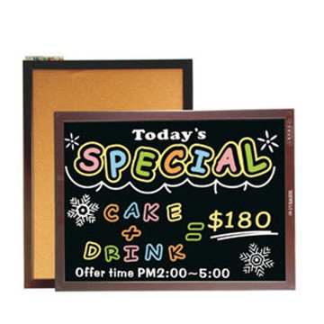 【哇哇蛙】成功 雙面木框軟木鏡面黑板(彩繪板)(大) 020310
