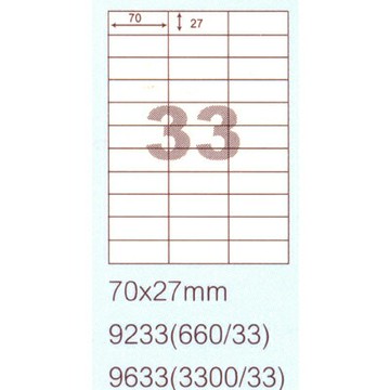【文具通】阿波羅9233影印自黏標籤貼紙33格70x27mm P1410154【APP滿額下單4%點數(單一帳號最高1500點)】5/31止