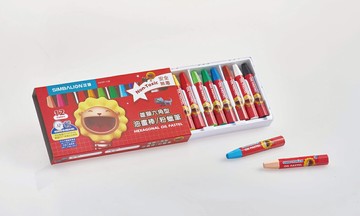 SIMBALION 雄獅 12色六角型粉蠟筆 HGOP-12