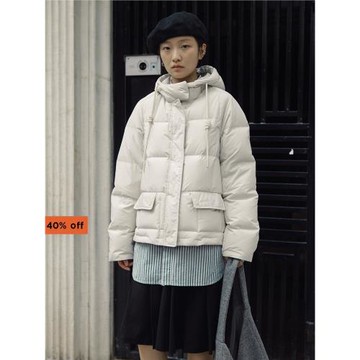 【擁抱2.0】步履不停 新款輕便抗風灰白色直充羽絨服外套女