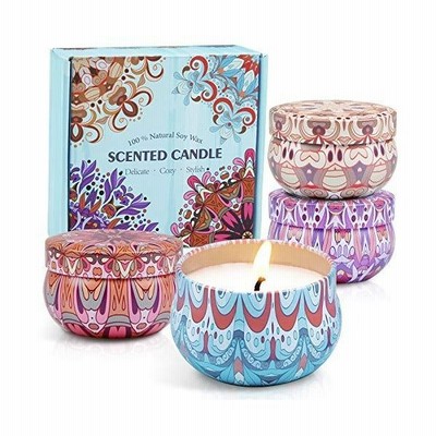 Scentoriniアロマキャンドル香り付きキャンドルギフトセット フランスラベンダーとバニラ シナモンとリンゴ バラと檀の香り リネンの4つのフレ 通販 Lineポイント最大get Lineショッピング