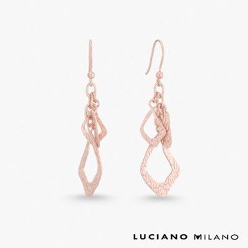 LUCIANO MILANO 炫舞之光 純銀耳環(玫瑰金色)