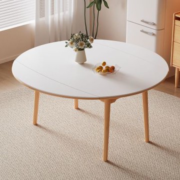 Happylife 實木岩板伸縮餐桌 130公分 Y12265