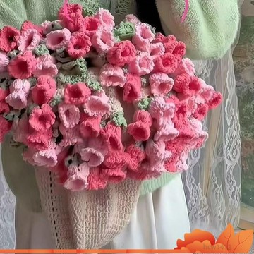本土出貨🔥手工毛綫漸變毯子編織diy花束毯子材料包鈎織鈴蘭玫瑰花創意禮物 VYFH
