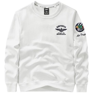 VIP圓領衛衣男2026新款長袖t恤打底刺繡徽章復古chic春裝上衣潮牌