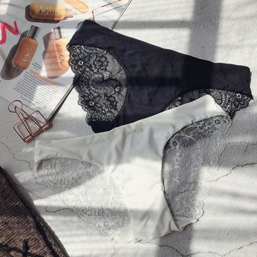 蝴蝶結半透舒適底褲低腰包臀蕾絲