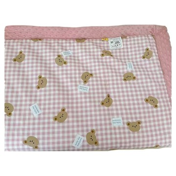 bebehome 柔軟親膚顆粒安撫毯 加厚款  150 x 110cm  粉格小熊