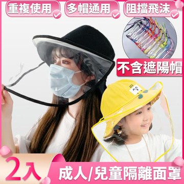 【I.Dear】成人防飛沫帽子專用可調節防疫面罩檔板-2入(現貨)