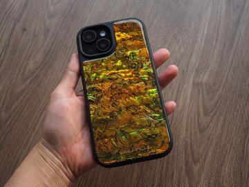 橙色 鮑魚貝殼 手工手機殼 適用iPhone16,15,14,13,12,11 Pro Max