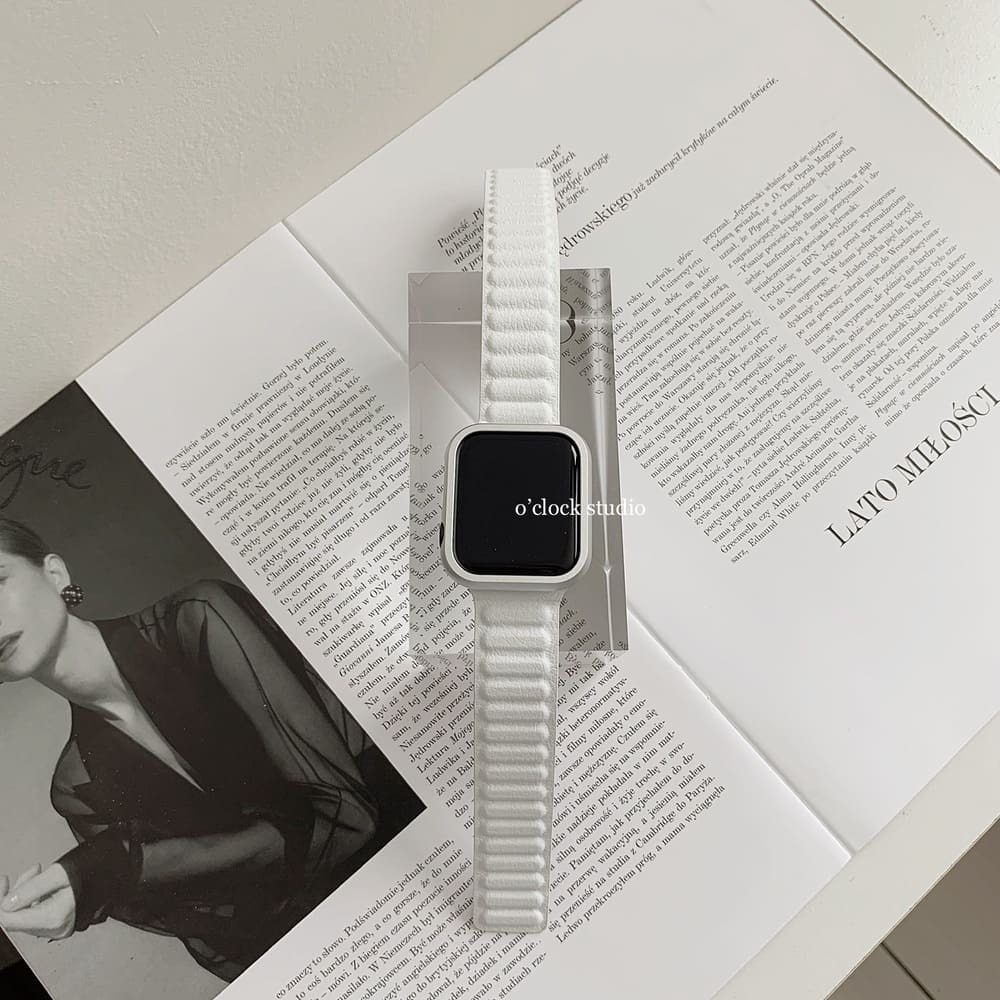 磁吸釦 Apple Watch 皮革錶帶