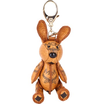MCM VISETOS 經典圖騰兔子造型吊飾/鑰匙圈(棕色)