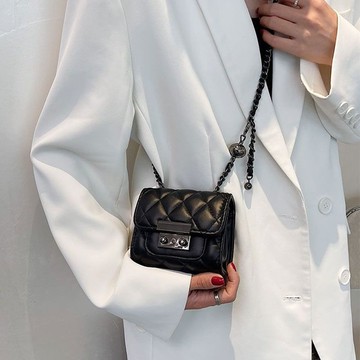 免運🔮高檔斜挎女包包新款小衆ins菱格鏈條包女時尚單肩小皮包百搭時尚百搭休閒包 通勤包 側背包 斜背包 小方包 手機包