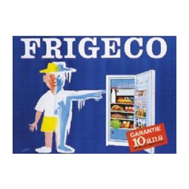 サヴィニャック ポスター SAVIGNAC FRIGECO 木製フレーム付 50×70cm