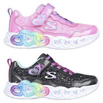 Skechers 童鞋 中童 燈鞋 INFINITE HEART 粉/黑【運動世界】303752LPKLP/303752LBKTQ