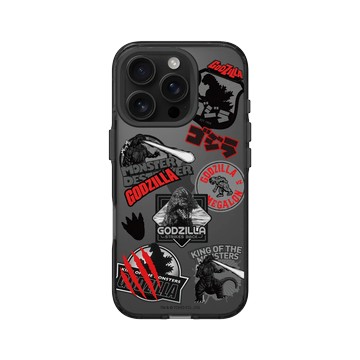 iPhone 16 Pro Clear 酷墨灰 - 哥吉拉 Godzilla - 經典黑紅怪獸圖鑑