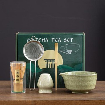 陶瓷日式點茶打抹茶茶具套裝茶刷工具打抹茶竹制茶筅笠茶撥百本立