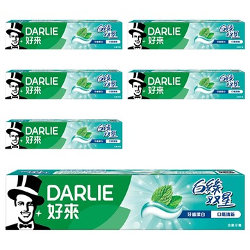 DARLIE 好來 黑人 白綠雙星牙膏  140g  6條