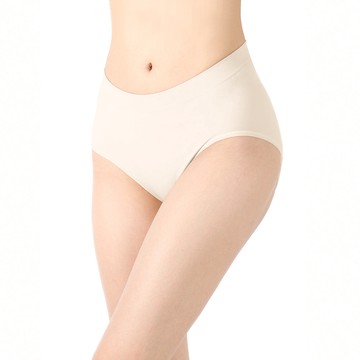 【透氣薄感】抗菌無縫內褲-中高腰 - XL / 奶油白